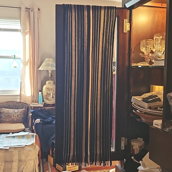 Men's wide Warm 100% Acrilic Multicolor striped fringe scarf - Picture 7 of 10